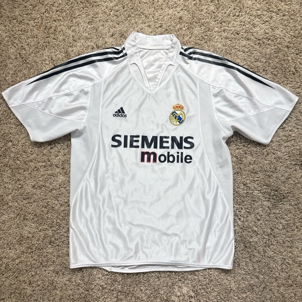 Y2k Real Madrid 04/05 Adidas Home Football Soccer Jersey replica about size M/L